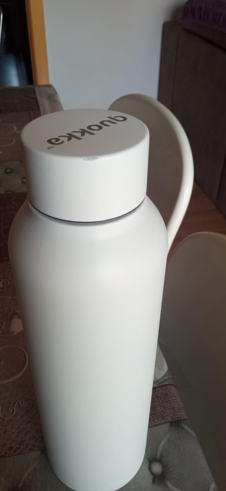 Quokka Solid White 850 ml bouteille isotherme inox grand format