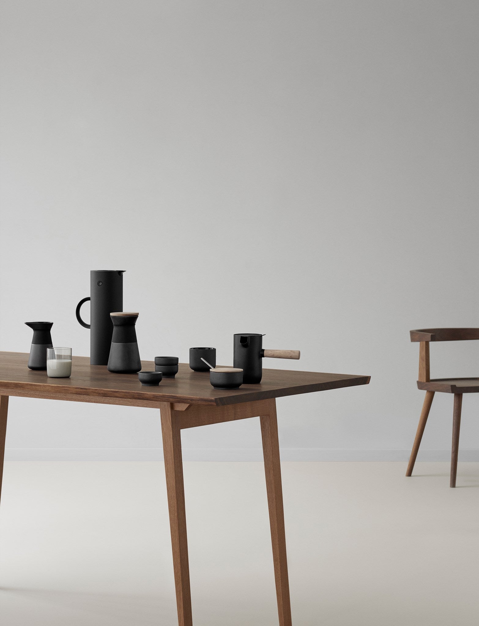 Stelton Theo sucrier grès noir 100 ml couvercle bambou