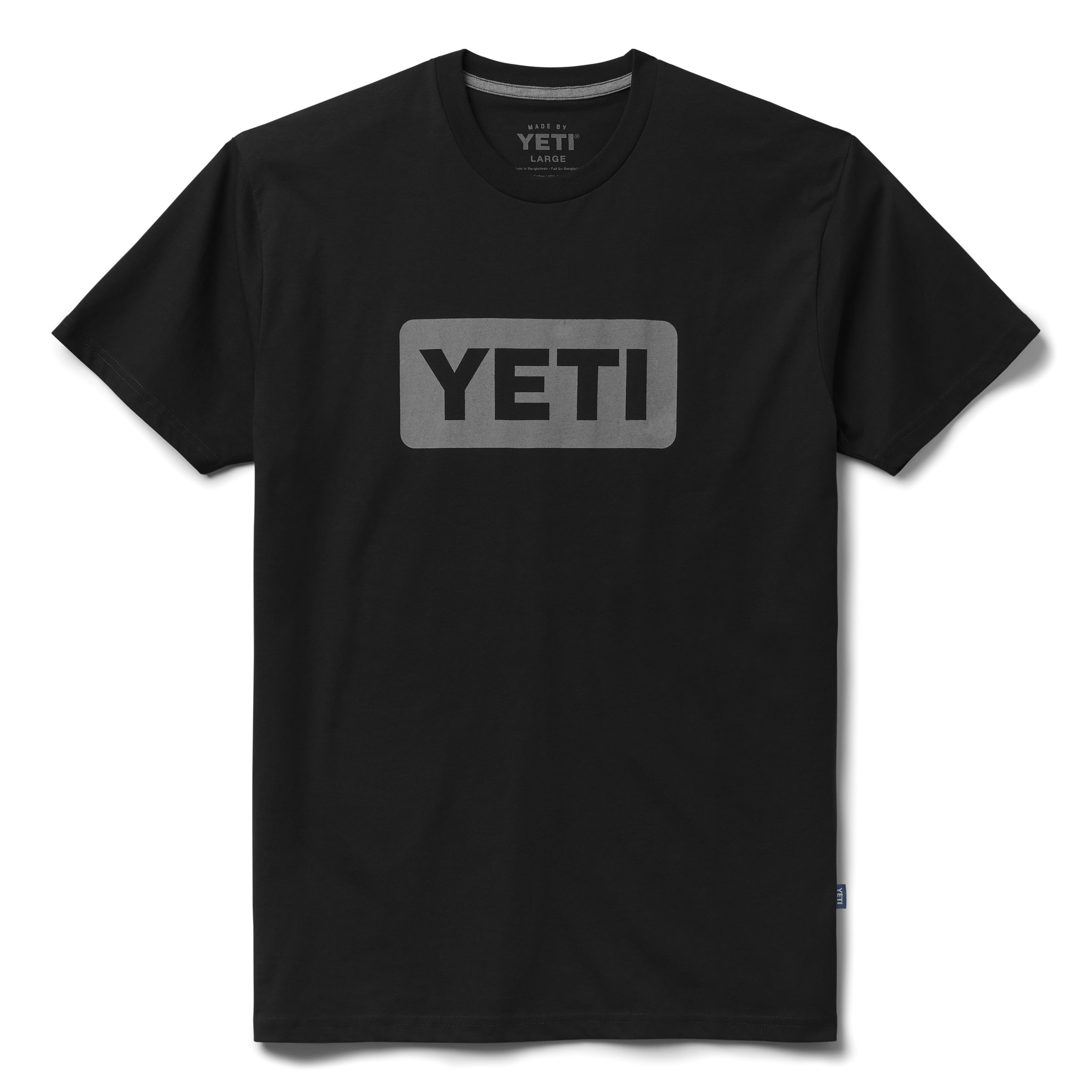 YETI Logo Badge T-shirt Manches Courtes Noir-Gris Coton
