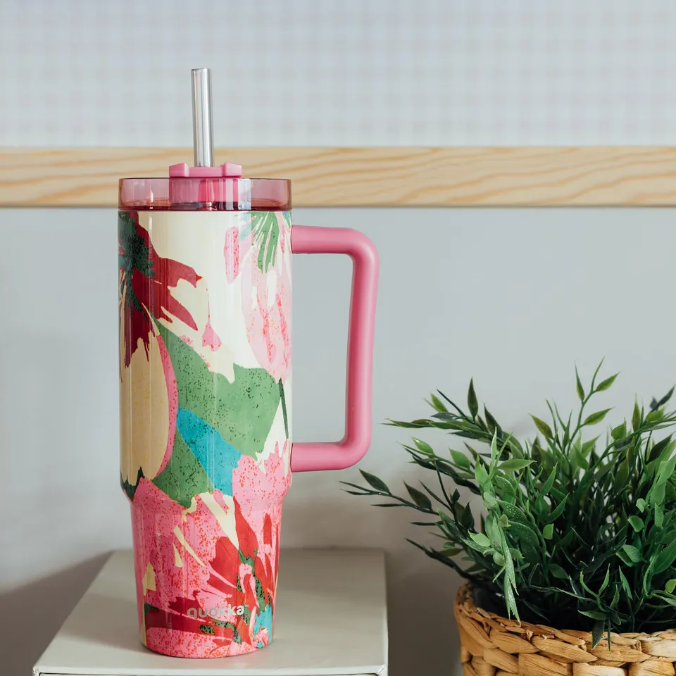 Quokka Stream Flambé Rose L mug isotherme 950 ml inox