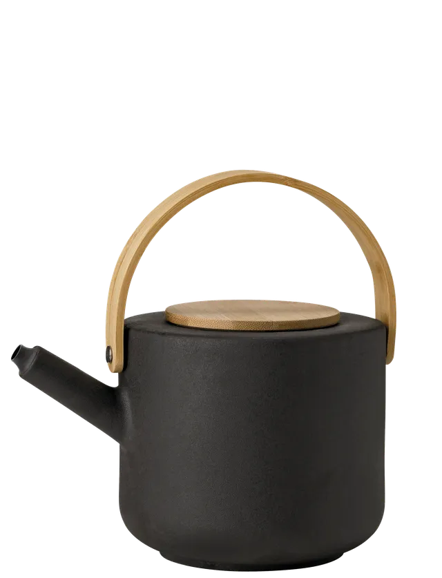 Stelton Theo théière 1,25 L grès noir bambou