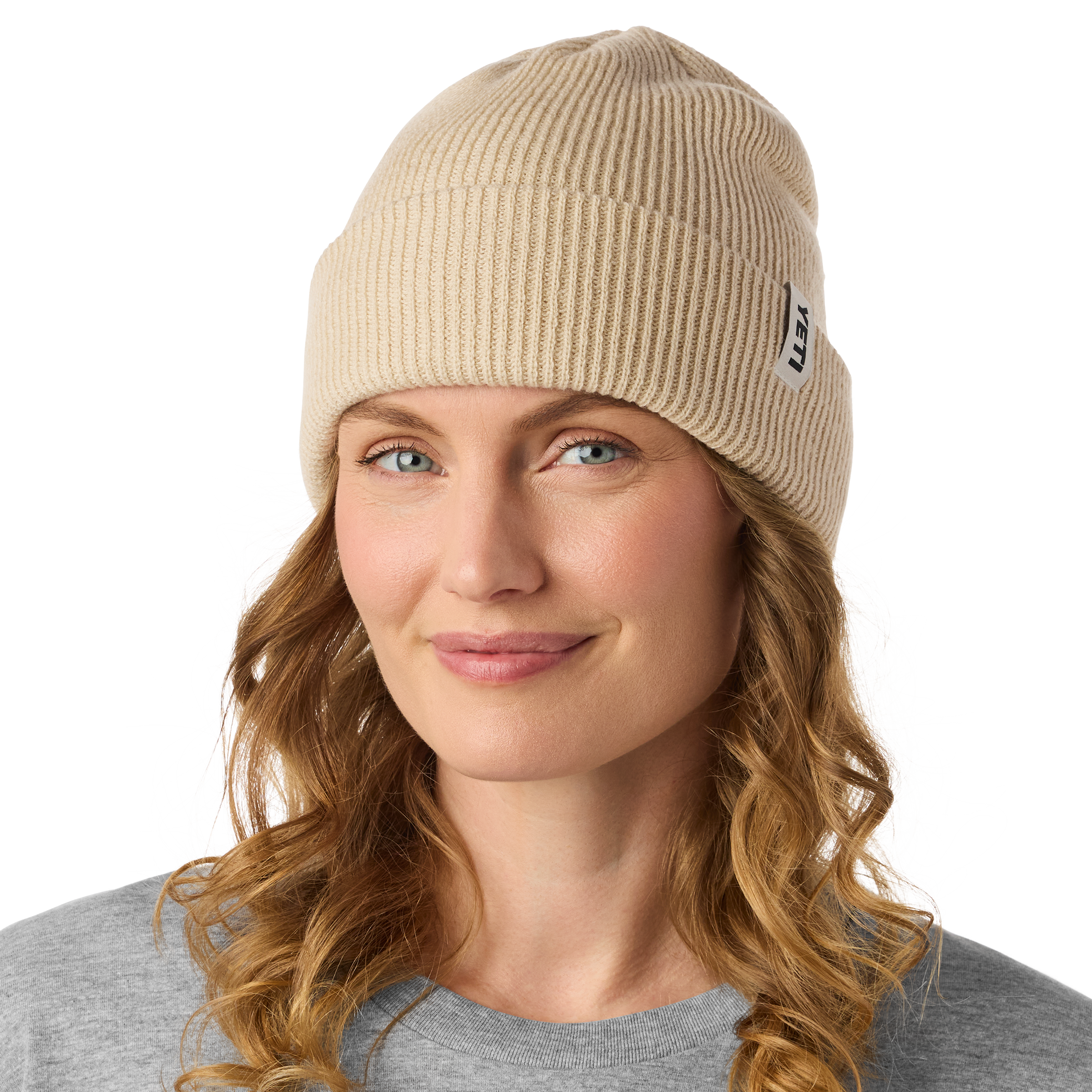 YETI Logo Badge Beanie bonnet chaud Sand