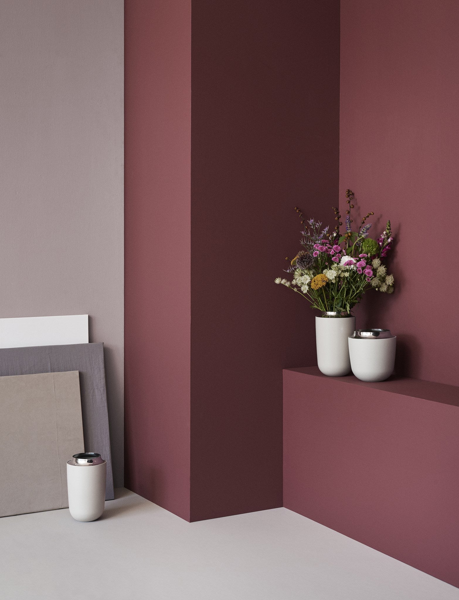 Stelton Classic Concave vase 15 cm alu fleurs courtes