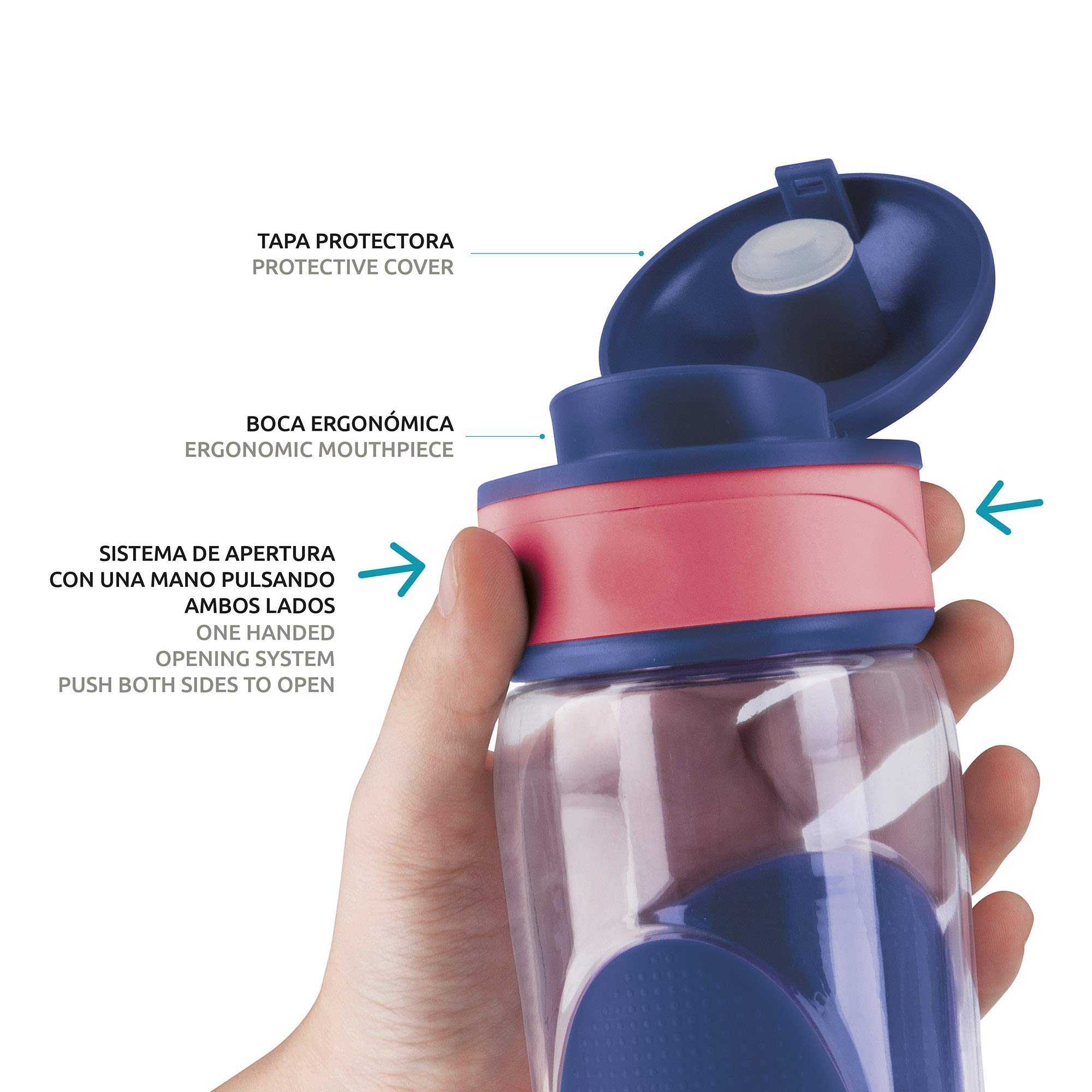 Quokka Splash Indigo bouteille Tritan 730 ml bouton