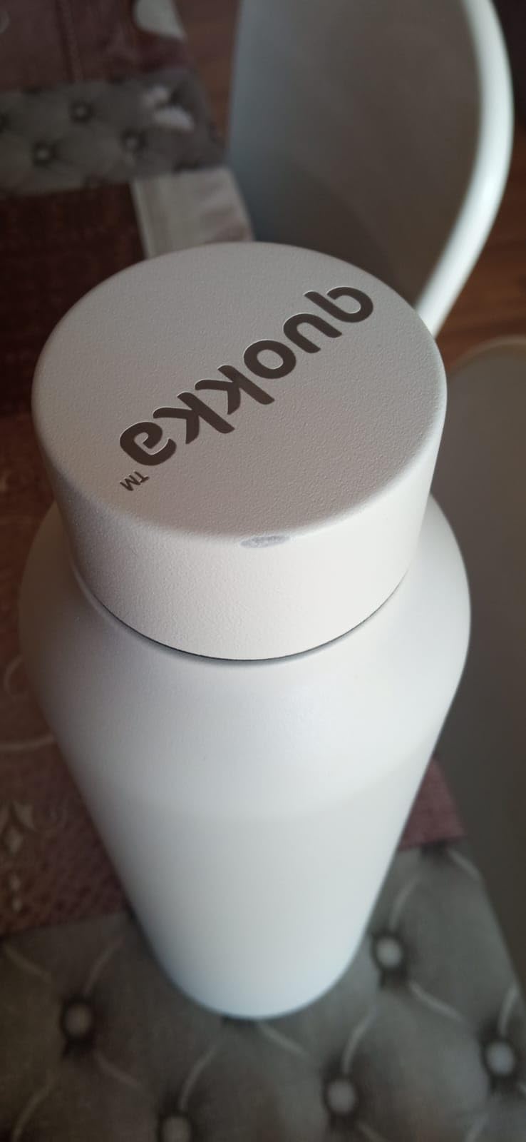 Quokka Solid White 850 ml bouteille isotherme inox grand format