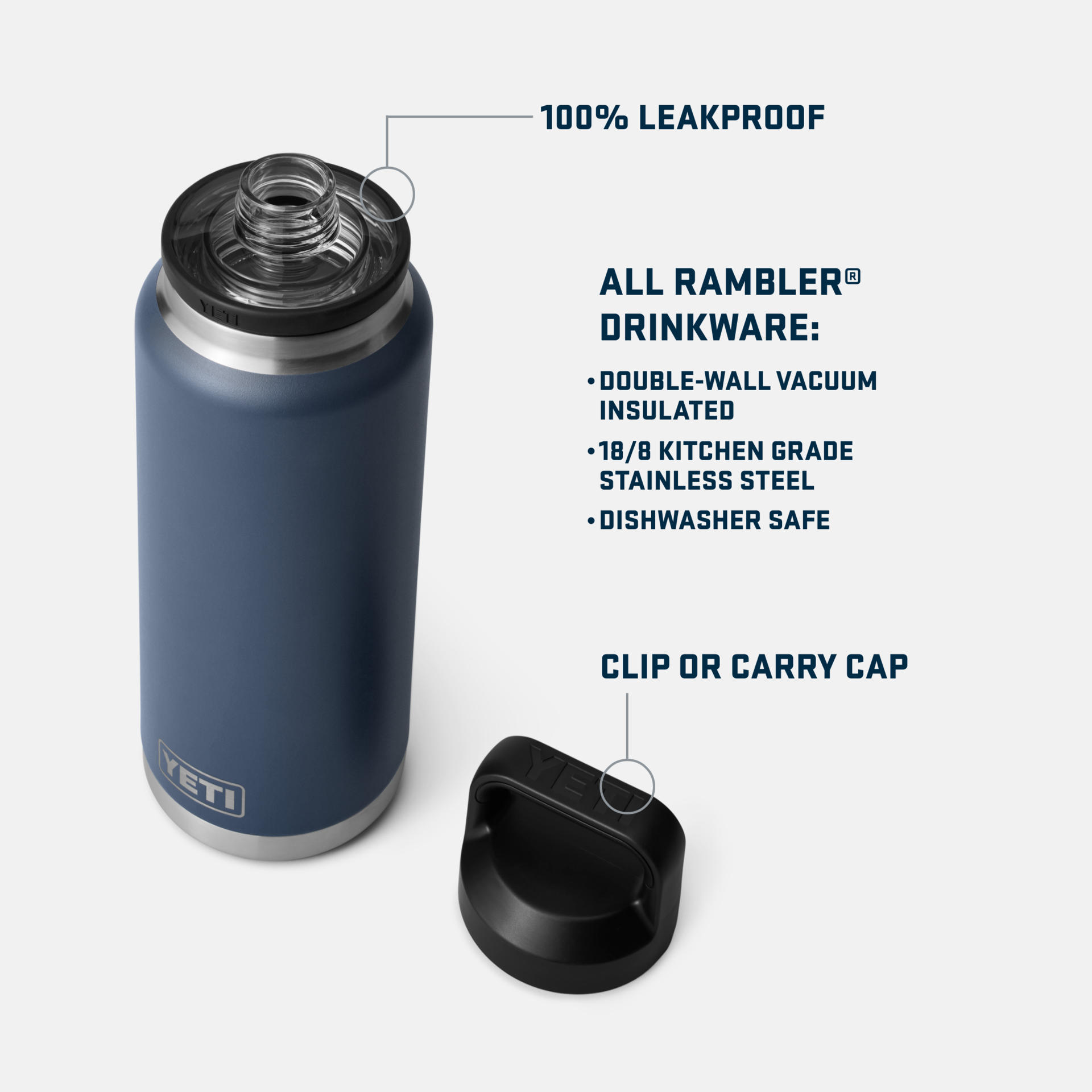 YETI Rambler 36 oz bouteille isotherme 1 L noire