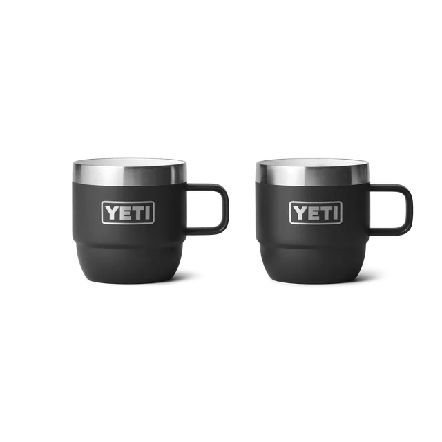YETI Rambler 6 oz (177 ml) mug noir lot de 2 empilable