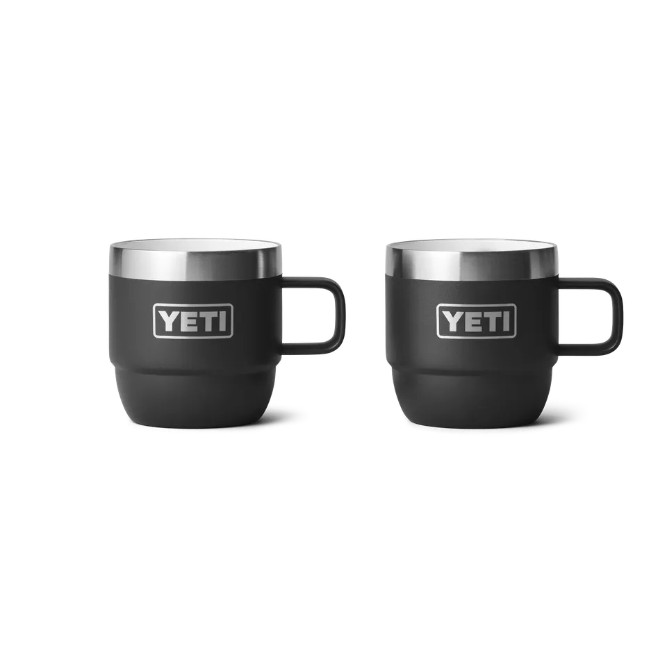 YETI Rambler 6 oz (177 ml) mug noir lot de 2 empilable