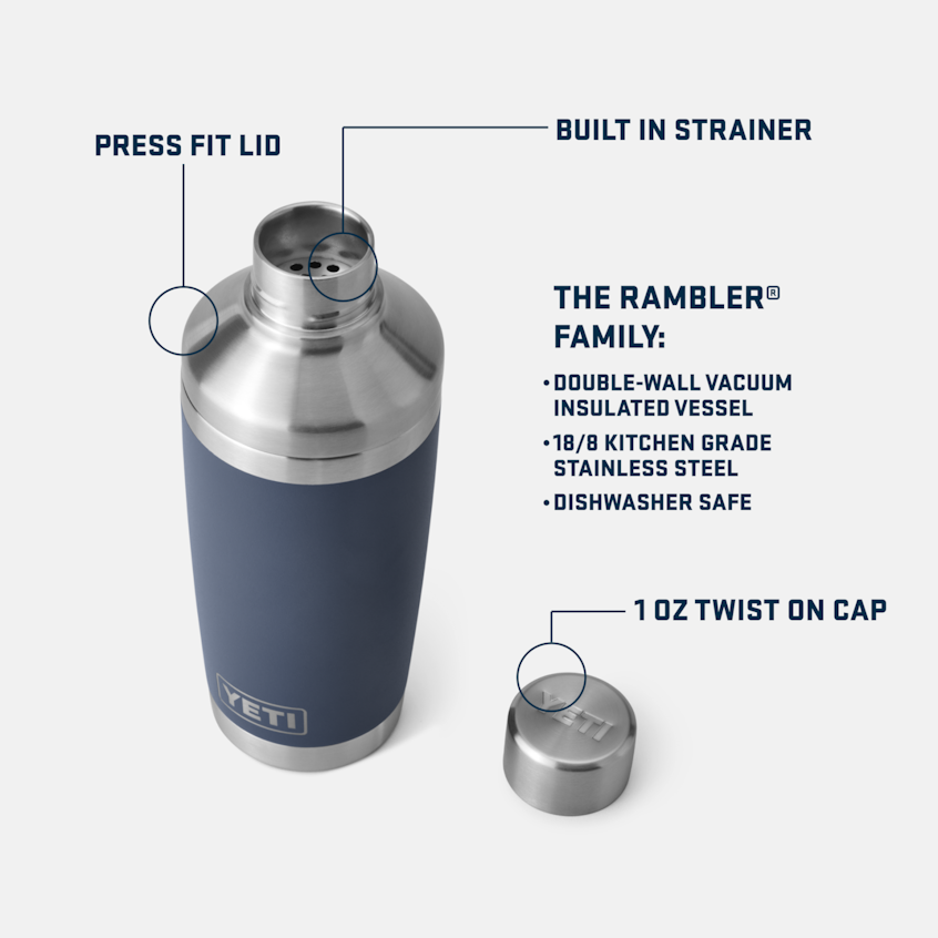 YETI Rambler Shaker à cocktail 591 ml blanc isotherme