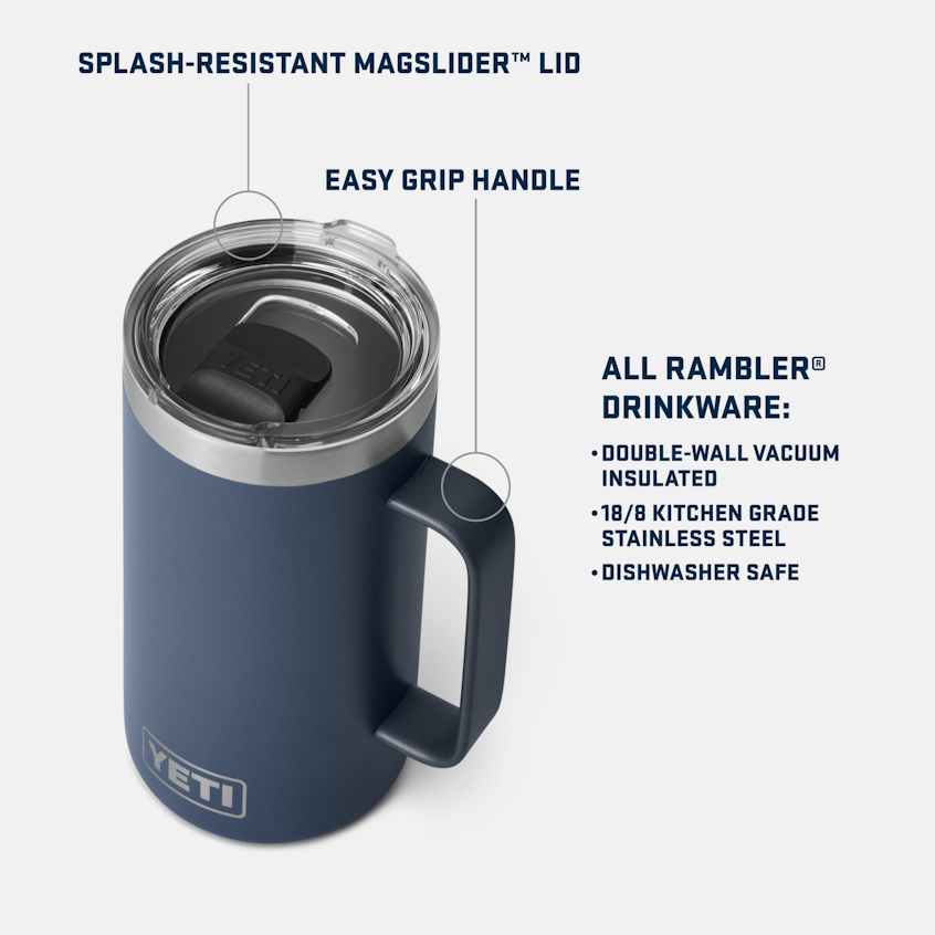 YETI Rambler 24 oz 709 ml mug Rescue Red avec anse