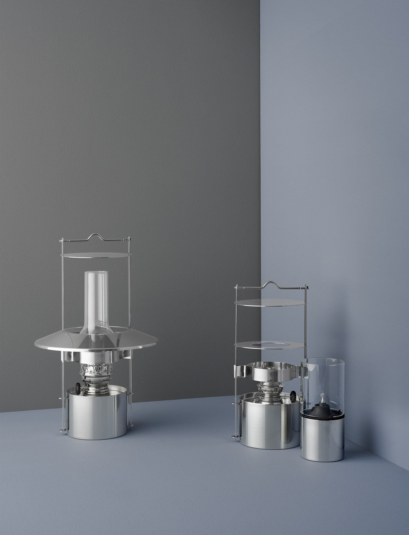 Stelton EM77 lampe tempête inox 43 cm pétrole