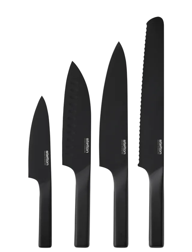 Stelton Pure Black set 4 couteaux cuisine noir