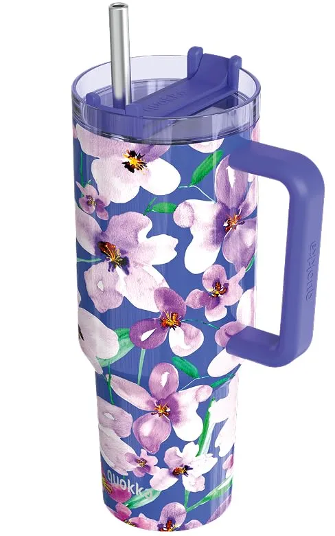 Quokka Stream Mug Isotherme Fleurs XL 1200 ml Inox