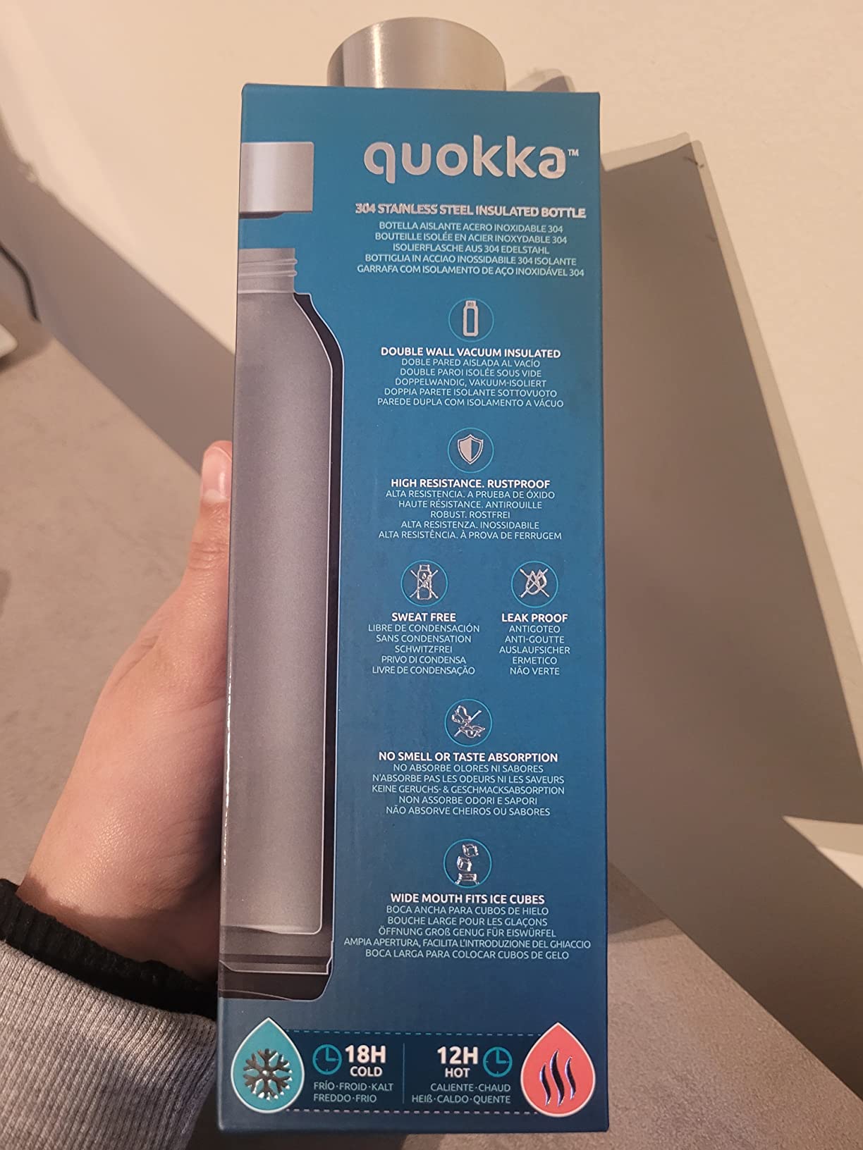 Quokka Solid Teal Vibe 630 ml bouteille isotherme inox 18h froid