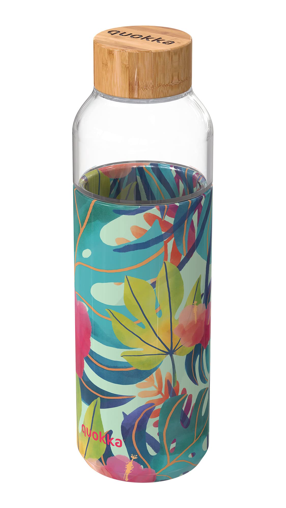 Quokka Flow Tropical gourde verre 660 ml housse silicone
