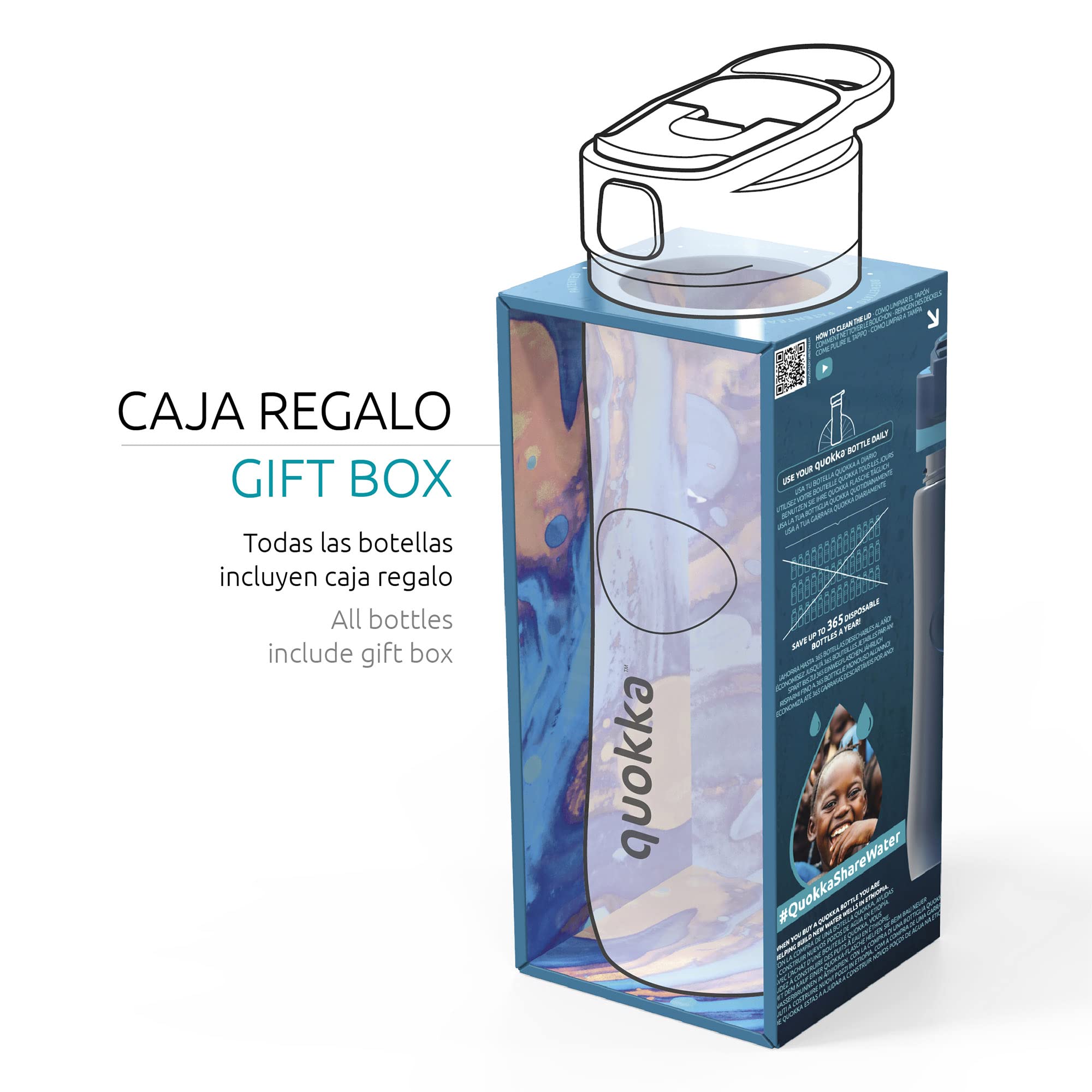 Quokka Spring Ebony bouteille isotherme 600 ml inox