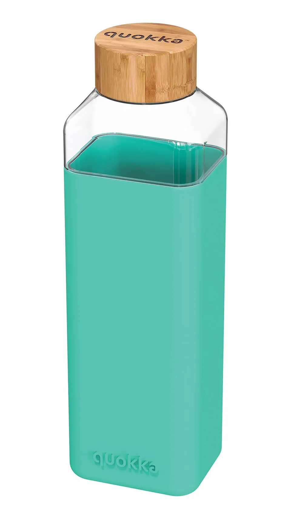 Quokka Storm 700 ml bouteille verre vert bleuté silicone