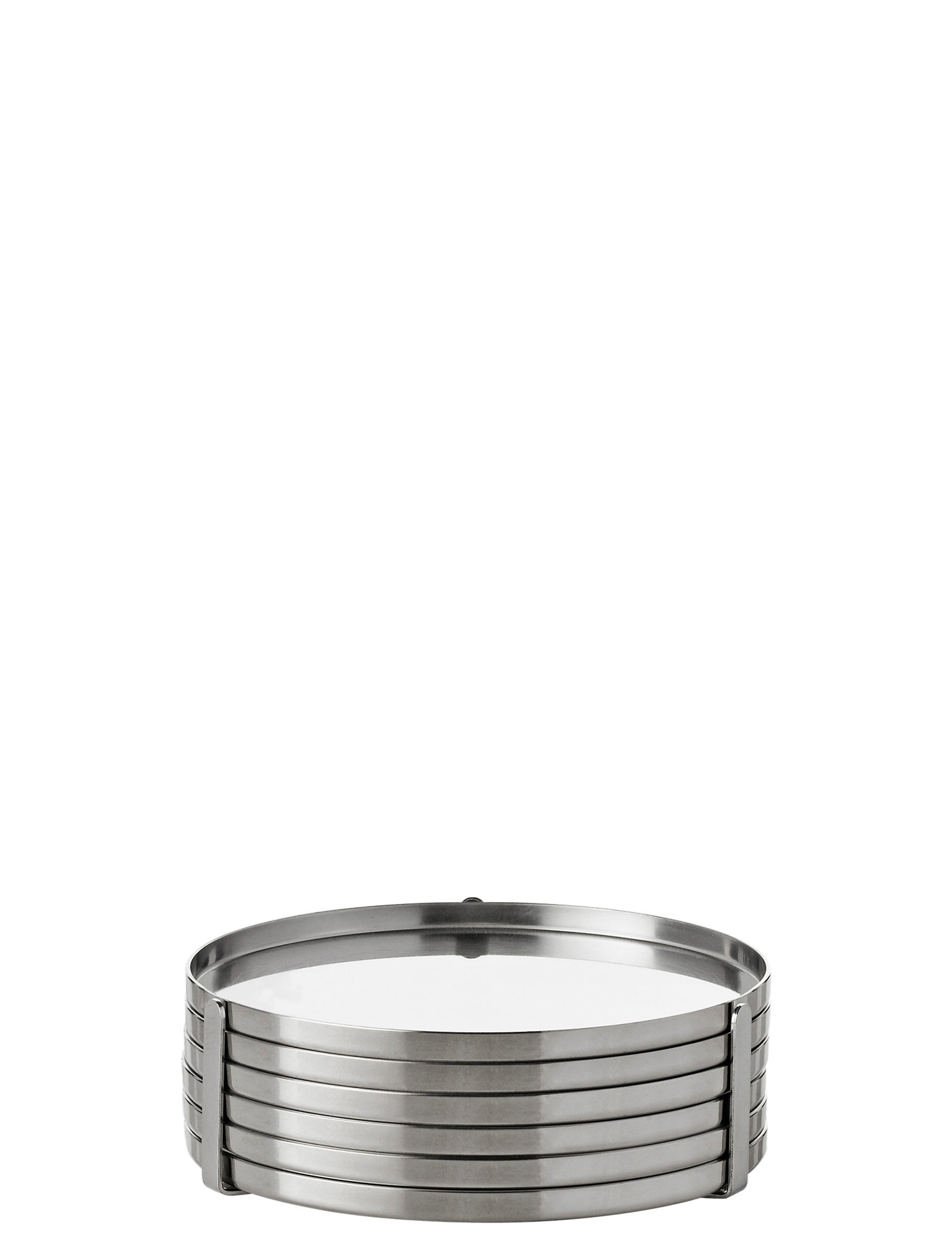 Stelton Cylinda dessous-verre Ø 8,5 cm inox lot 6 Arne