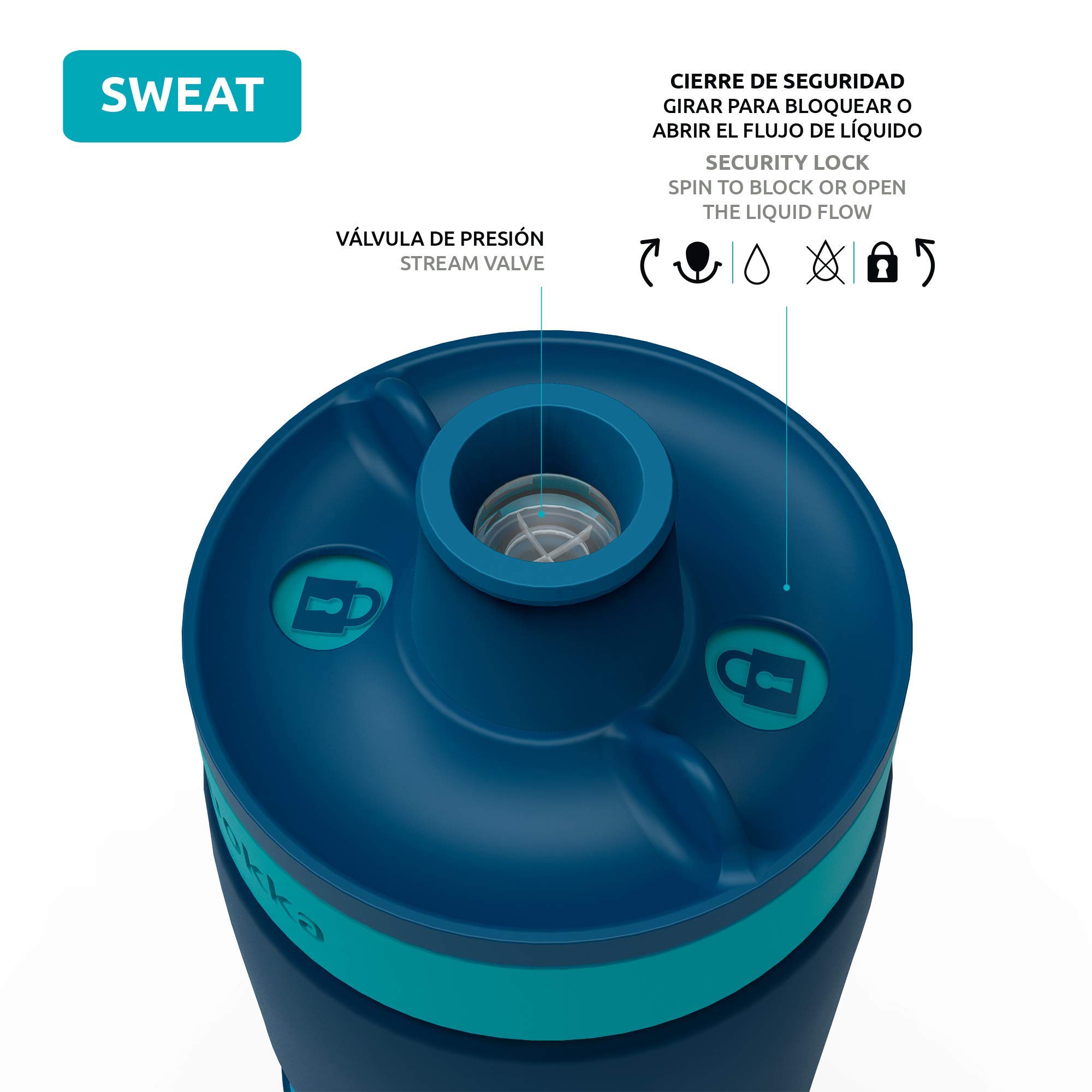 Quokka Sweat gourde sport 680 ml Azurite sans BPA