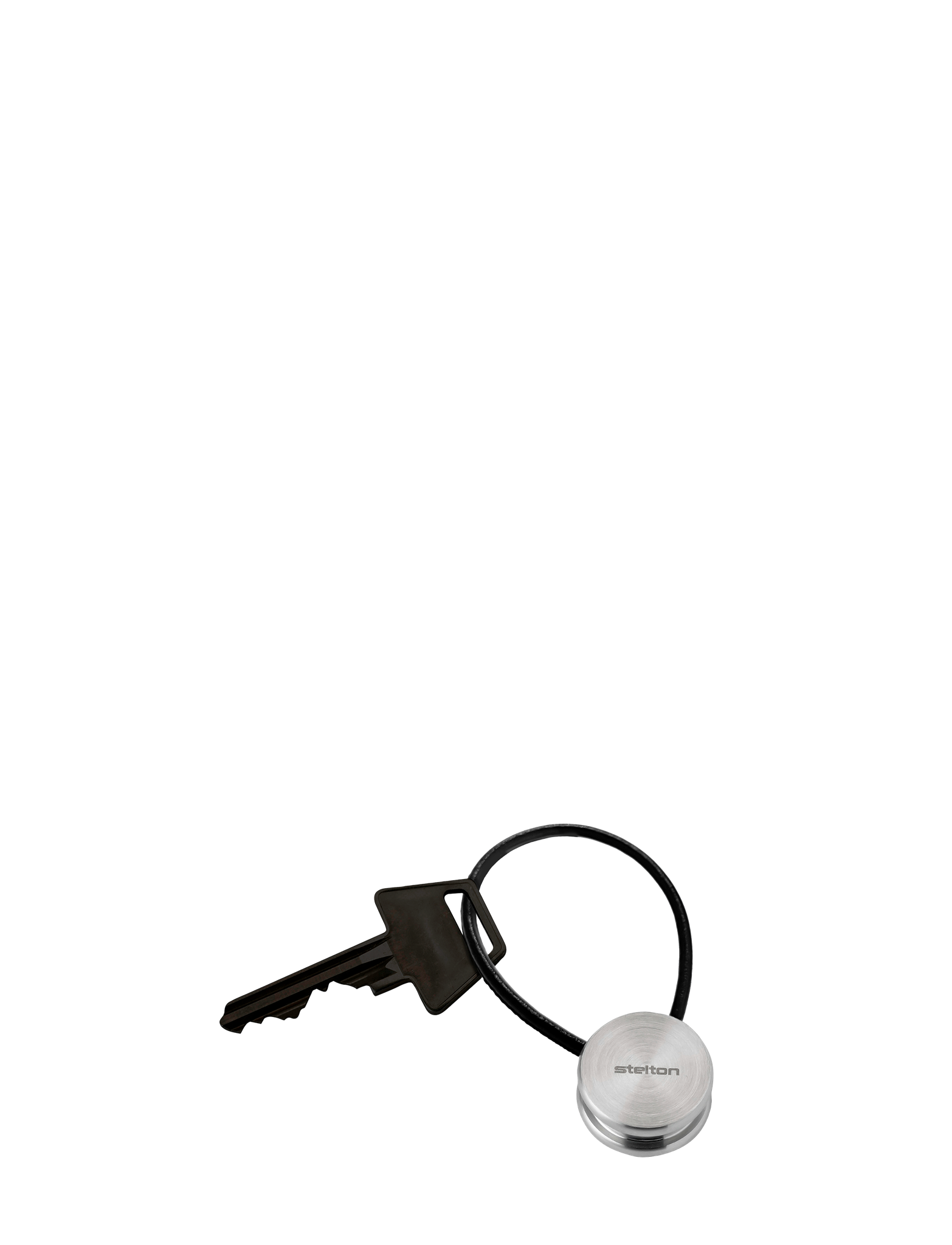 Stelton Classic Journey porte-clés acier cuir noir