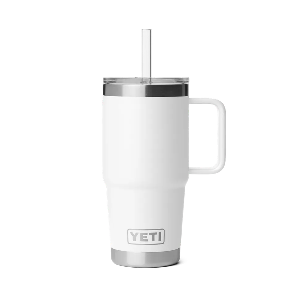 YETI Rambler 25 oz mug paille 739 ml Blanc
